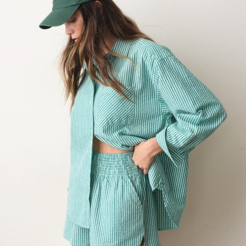 Gracey Oversized Seersucker Shirt